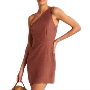 NEW J Crew Silk Dress One Shoulder Short‎ Mini Sheath Shift Mauve Purple Pink 2